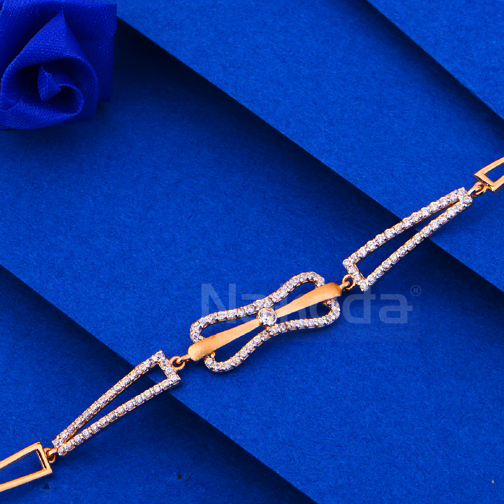 750 Rose Gold Classic Ladies Bracelet RLB109