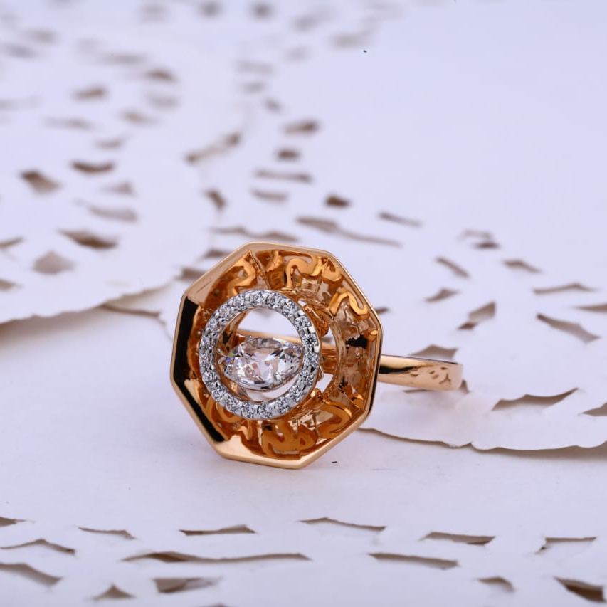 750 Rose Gold Ladies Delicate Ring RLR801