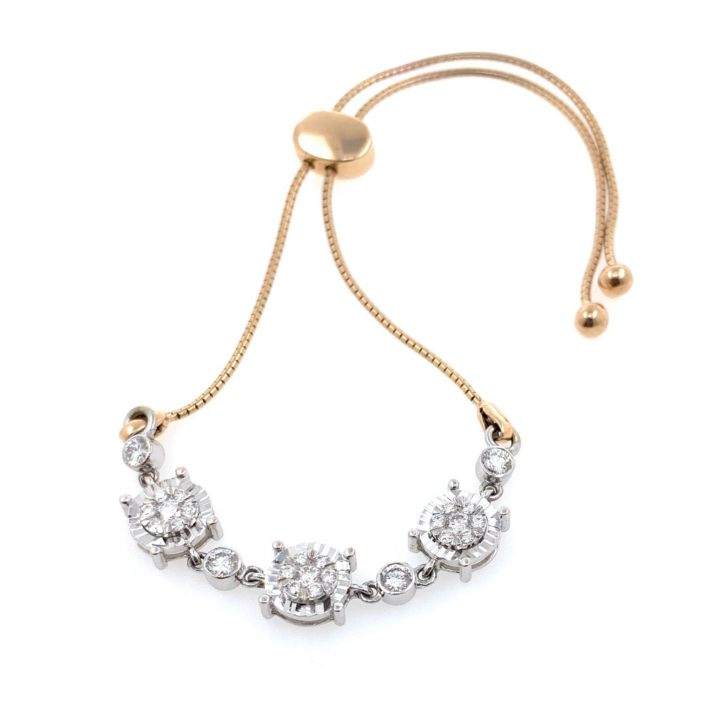 18kt / 750 rose gold flexi chain tennis bracelet 9brc6