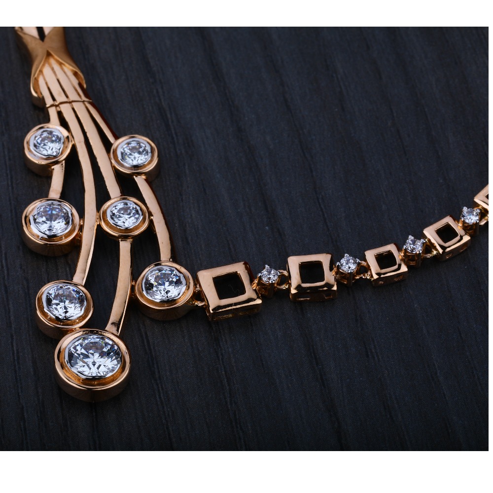 750 Classic  Rose Gold  Women's Necklace Set RN09