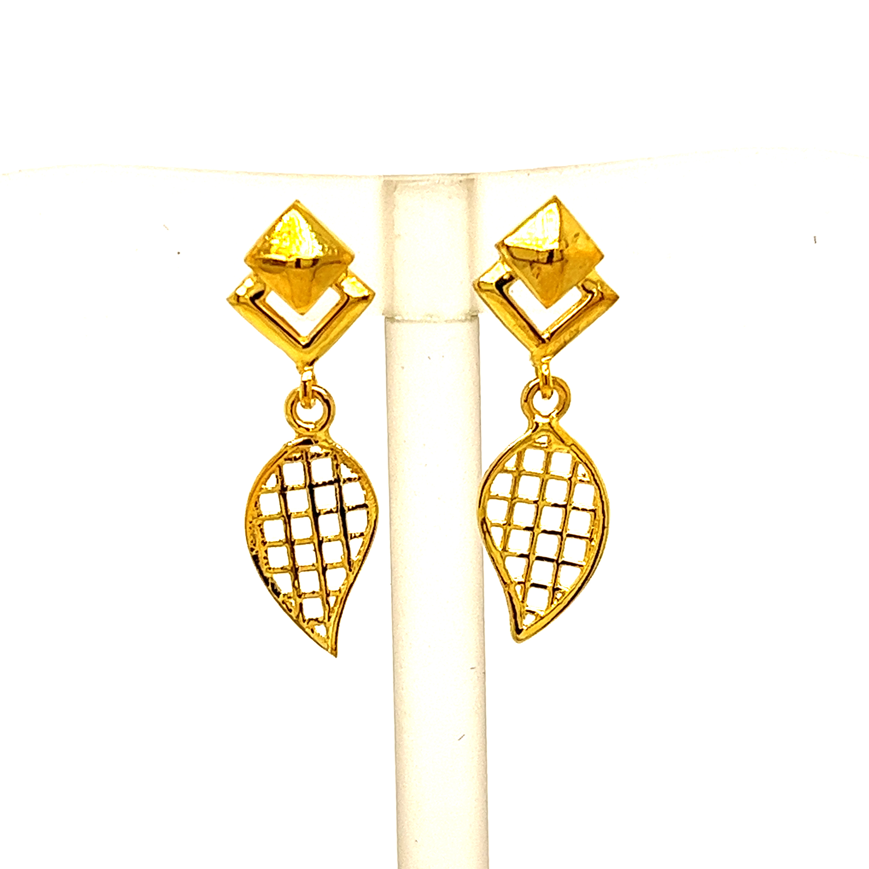 22k Yellow Gold Ultra Light Weight Elegant Earrings