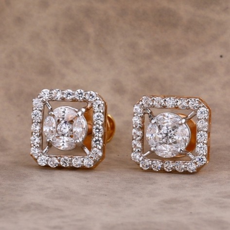 18 carat rose gold delicate hallmark ladies earrings RH-LE670