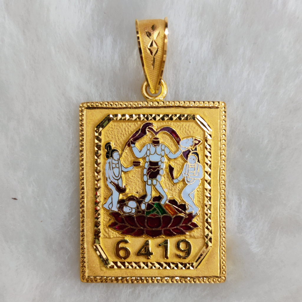 916 Gold Fancy Gent's Fulljogani Maa Minakari Pendant