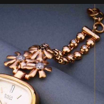 18KT Rose Gold fancy flower Belt watch for ladies