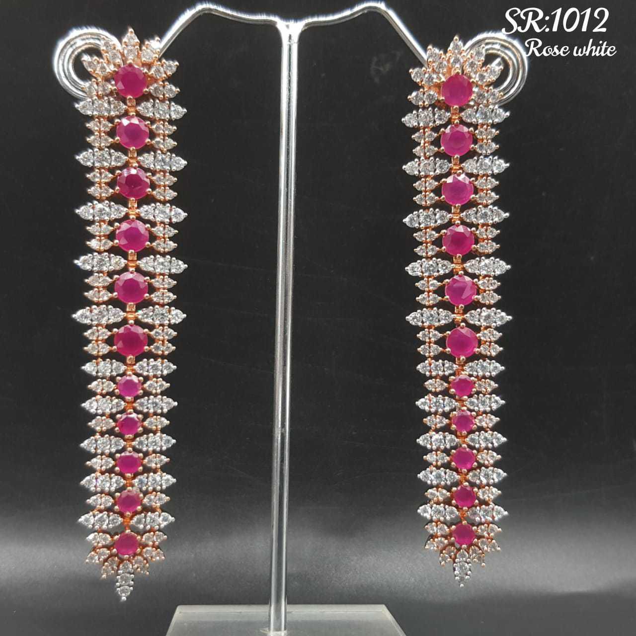 Beautiful diamond long earrings#1047