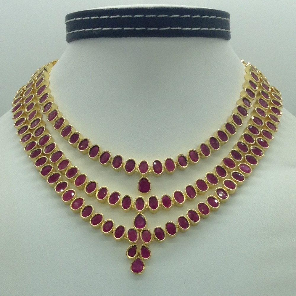 Red Cz and Necklace Set JNC0202
