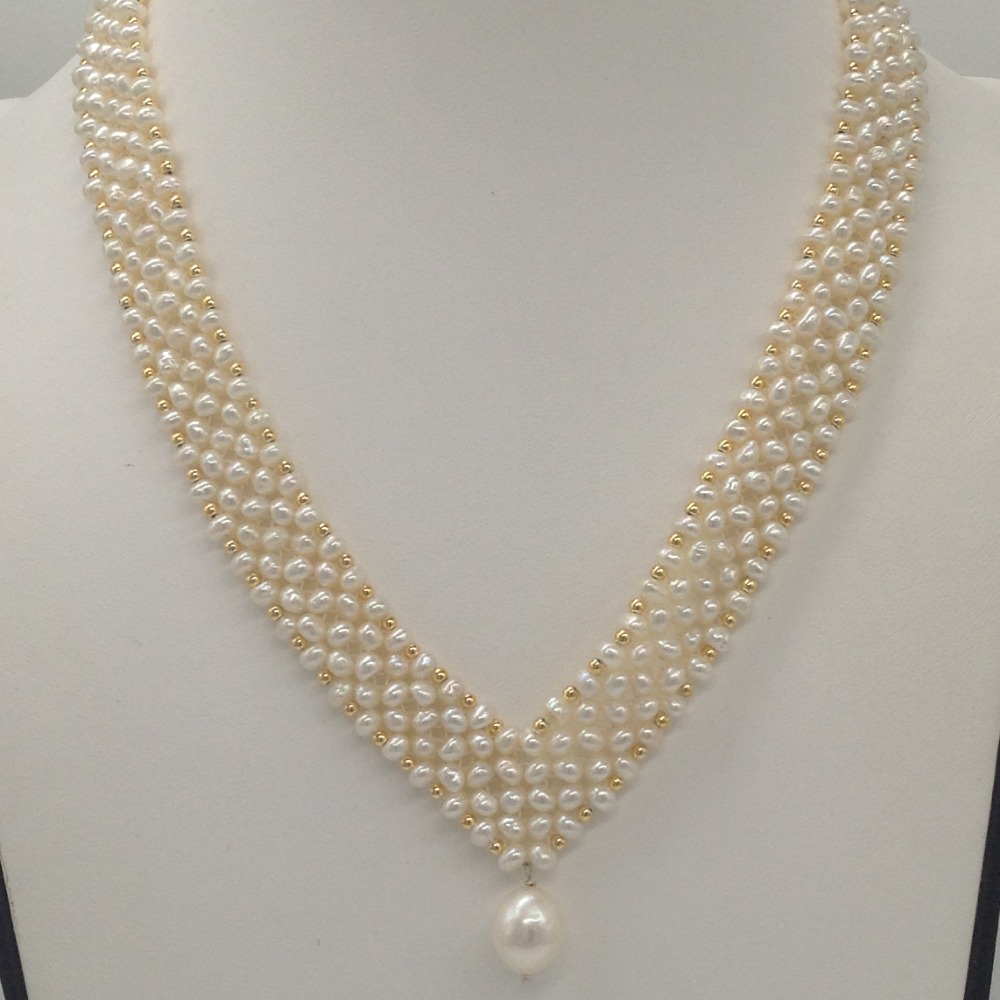 Gold Plated Seed Pearl Necklace Set | Heritage Jewelry Design NS 102