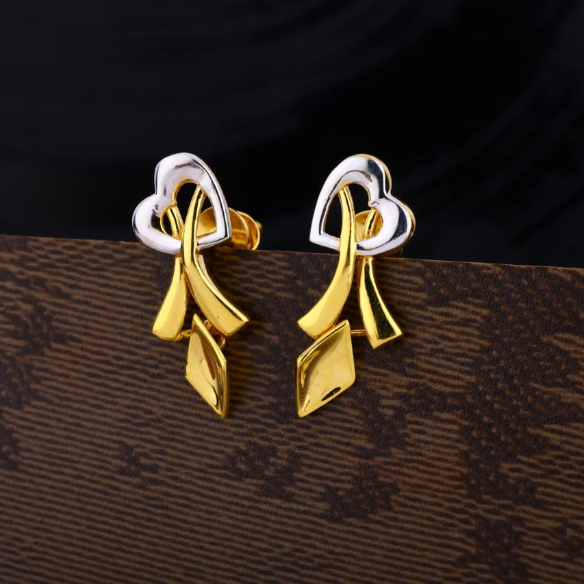 916 Gold Hallmark Fancy Ladies Plain Earring LPE277