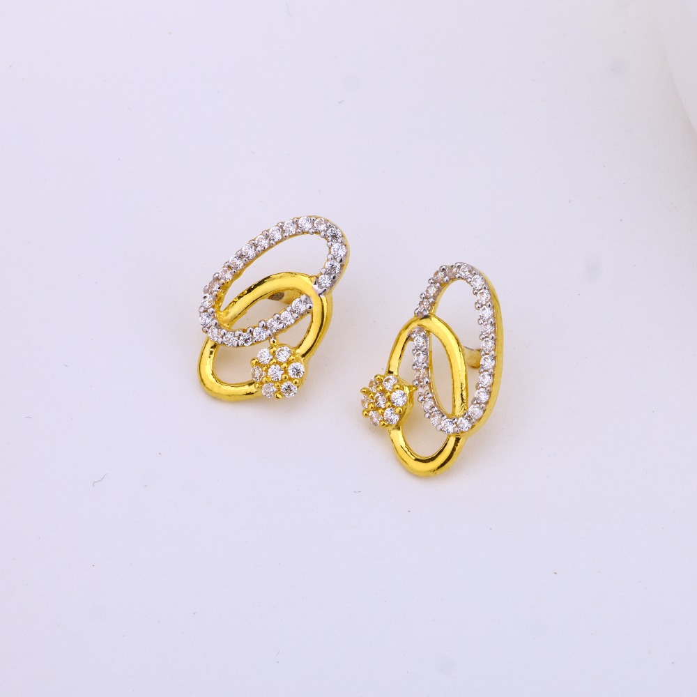 22k Gold Modern earrings for ladies and girls.