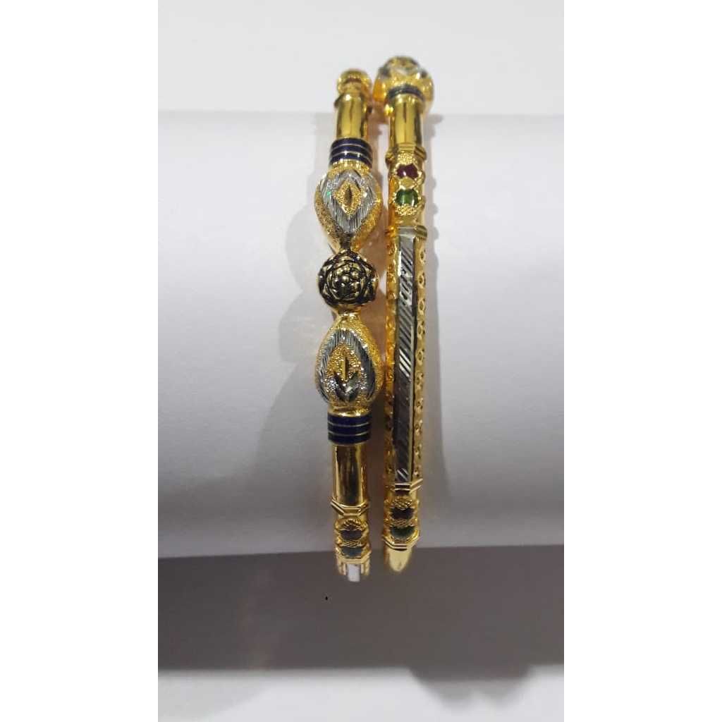 22KT Gold Antique Colorful Pipe Kadli