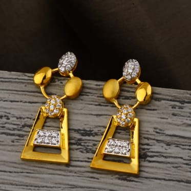 916 Gold CZ Hallmark Ladies Jummar Earrings LJE513
