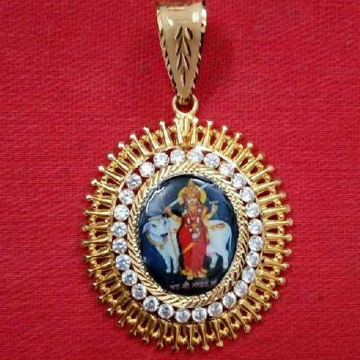 916 Gold Religious Gatrad Maa Photo Pendant