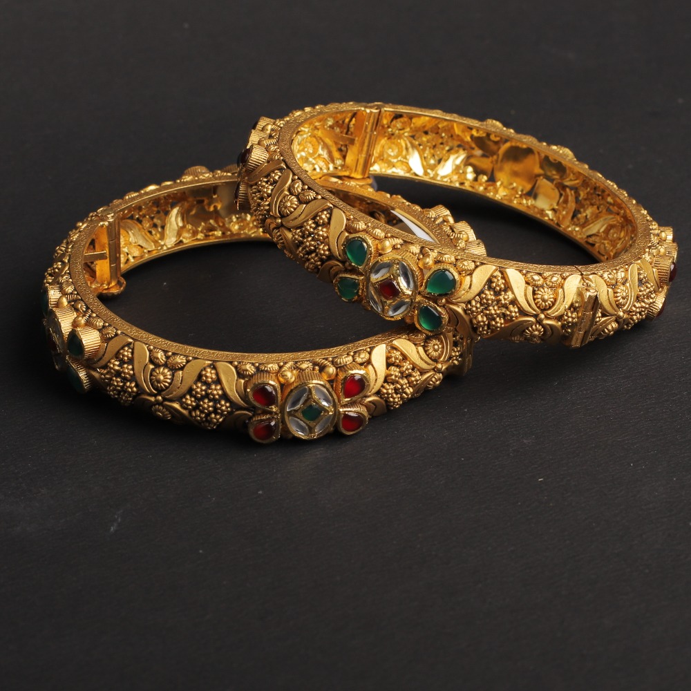 916 Gold Colorful Stone  Bangle For Women PJ-009