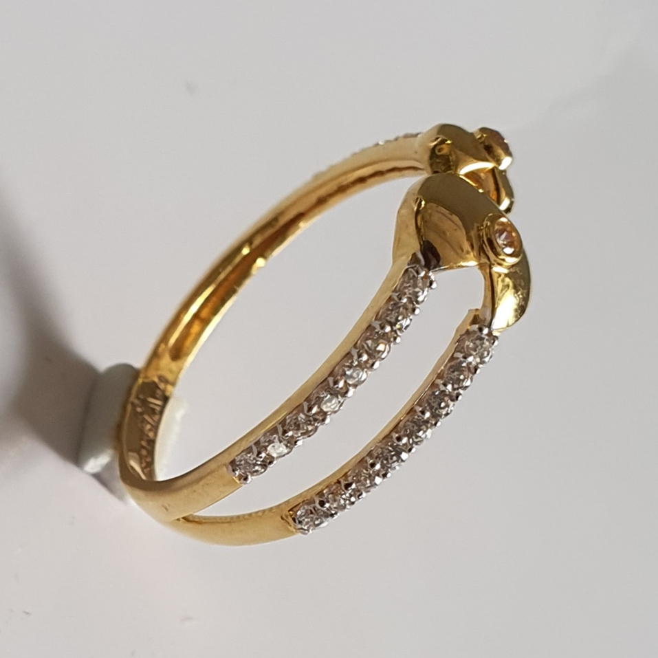 HOYON 22K Rose Gold Color Jewelry White Diamond Ring for Women Crown  Opening Anillos De Bizuteria