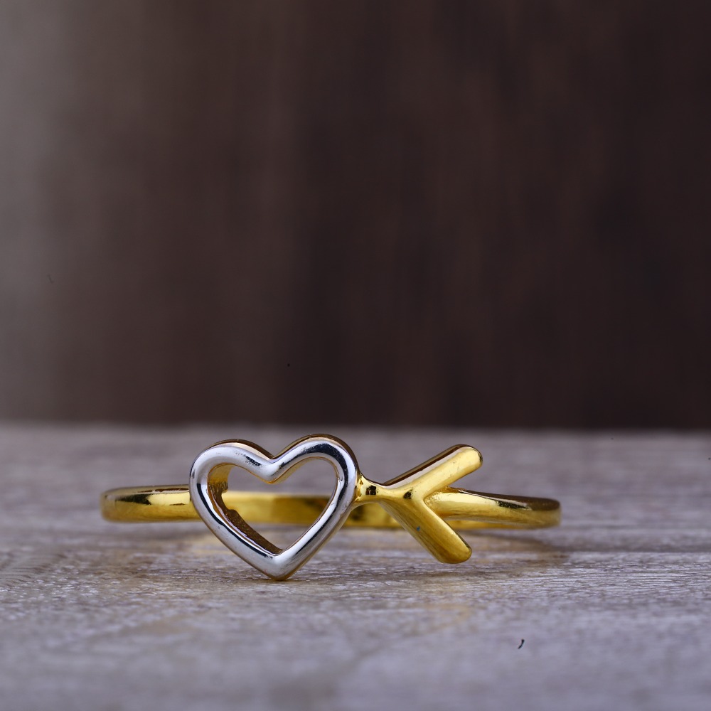 Ladies 916 Gold Heart Design Ring -LPR104