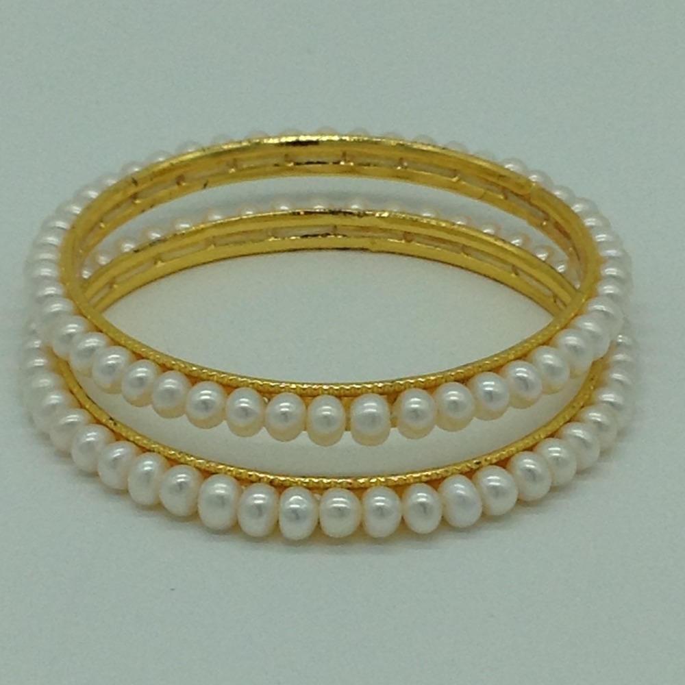 Freshwater white flat 3 lines pearls full set jpp1053