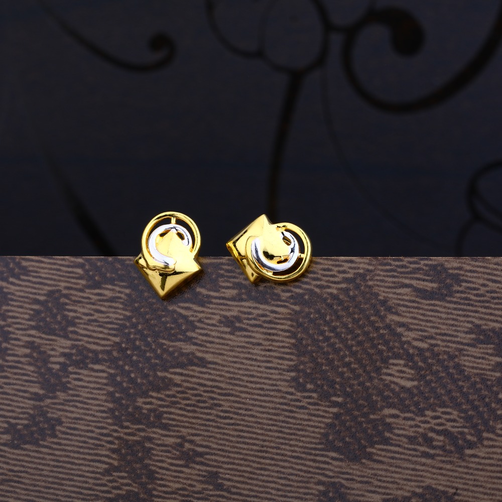 Ladies 22K Gold Fancy Plain  Earring -LPE58