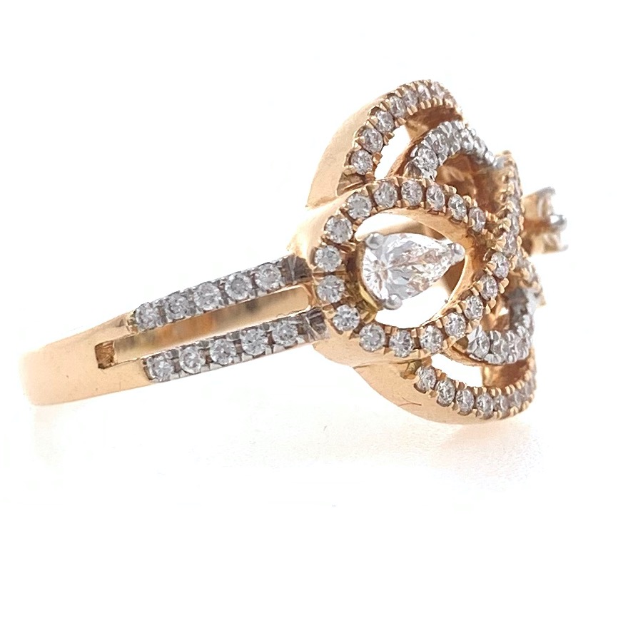 18kt / 750 rose gold micro set diamond ring for ladies 8lr235