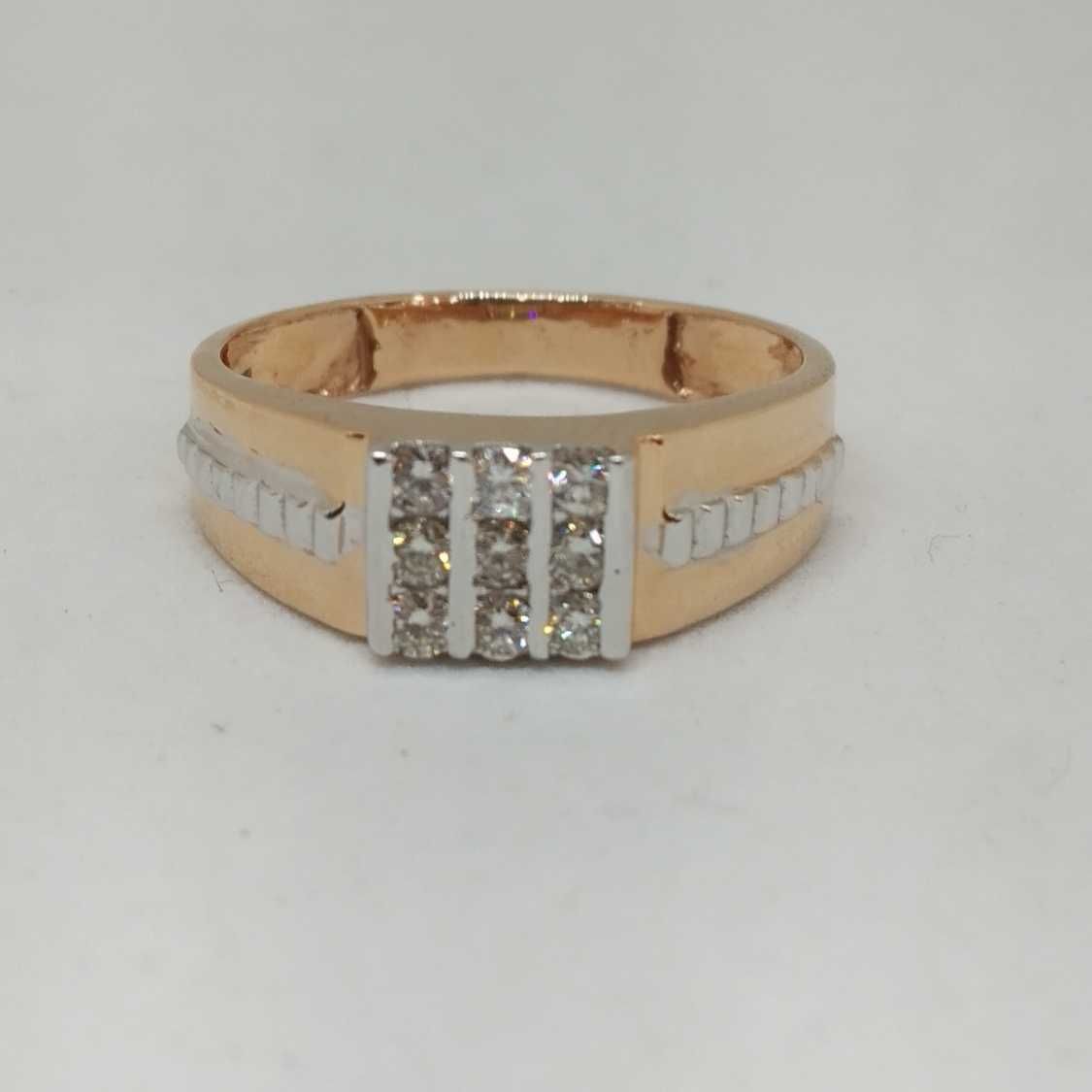 Real diamond rose gold gents ring