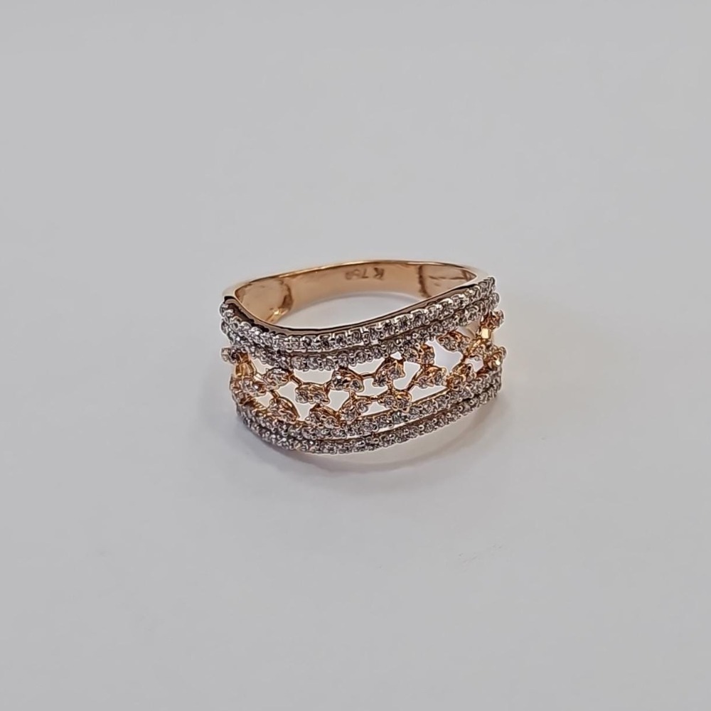 18Kt Rose Gold Designer Diamond Ring