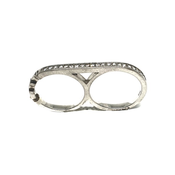 Buy quality 925 Sterling Silver Two Finger Ring MGA - LRS0120 in Amreli