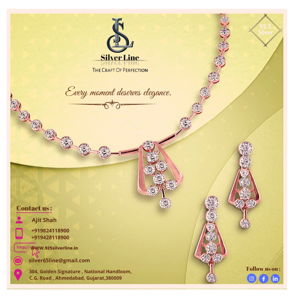 92.5 Silver Rosegold Necklace