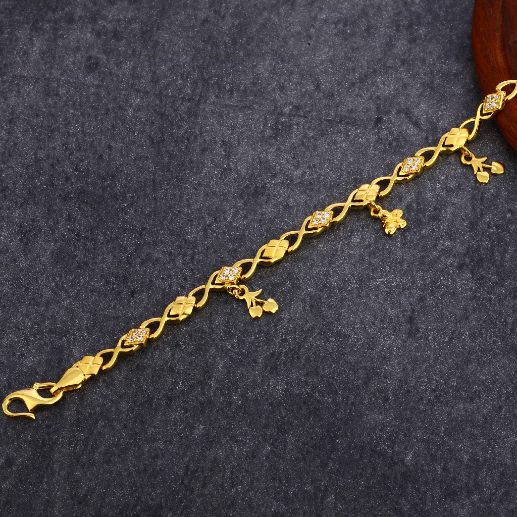 Buy quality 916 Gold Fancy Plain Bracelet LPBR57 in Ahmedabad