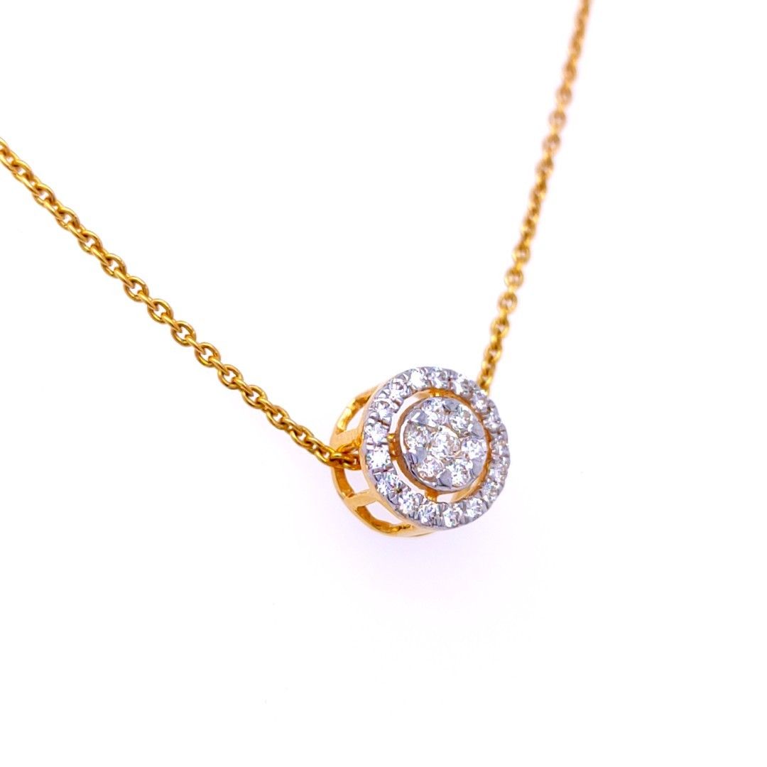 Circle of love gold diamond pendant