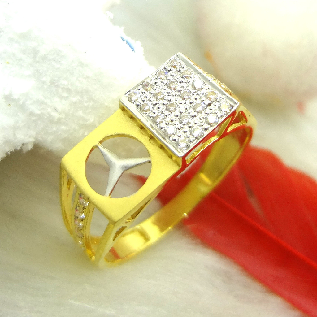Manufacturer of Mercedes symbol 22 kt gold diamond ring Jewelxy
