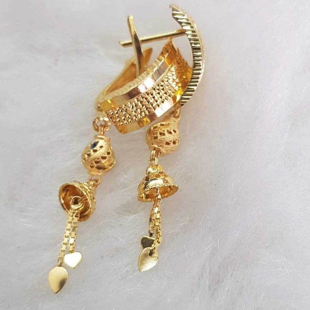 916 Gold Fancy Fishbali Earrings Akm-er-170