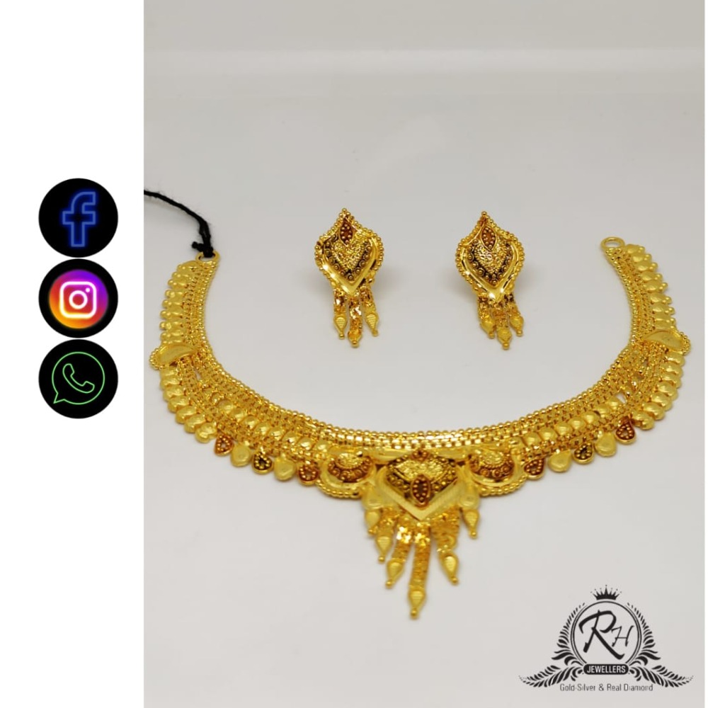 22 carat gold antiq necklace set RH-NS405