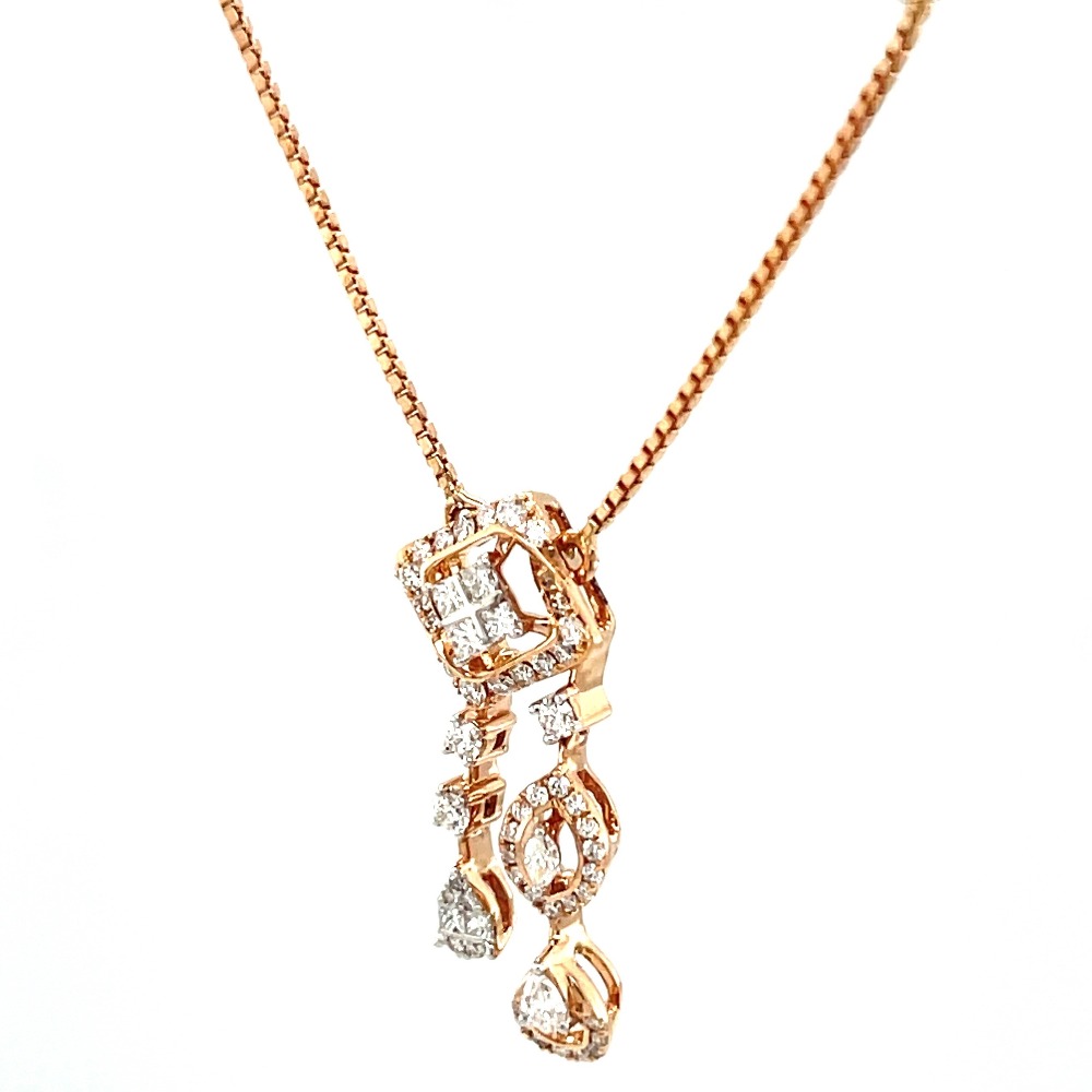 Fancy Diamond Pendant using Marquise, Pear, Princess & Round