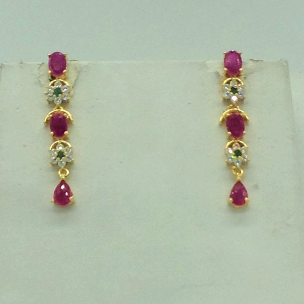 Multicolour cz stones necklace set jnc0170