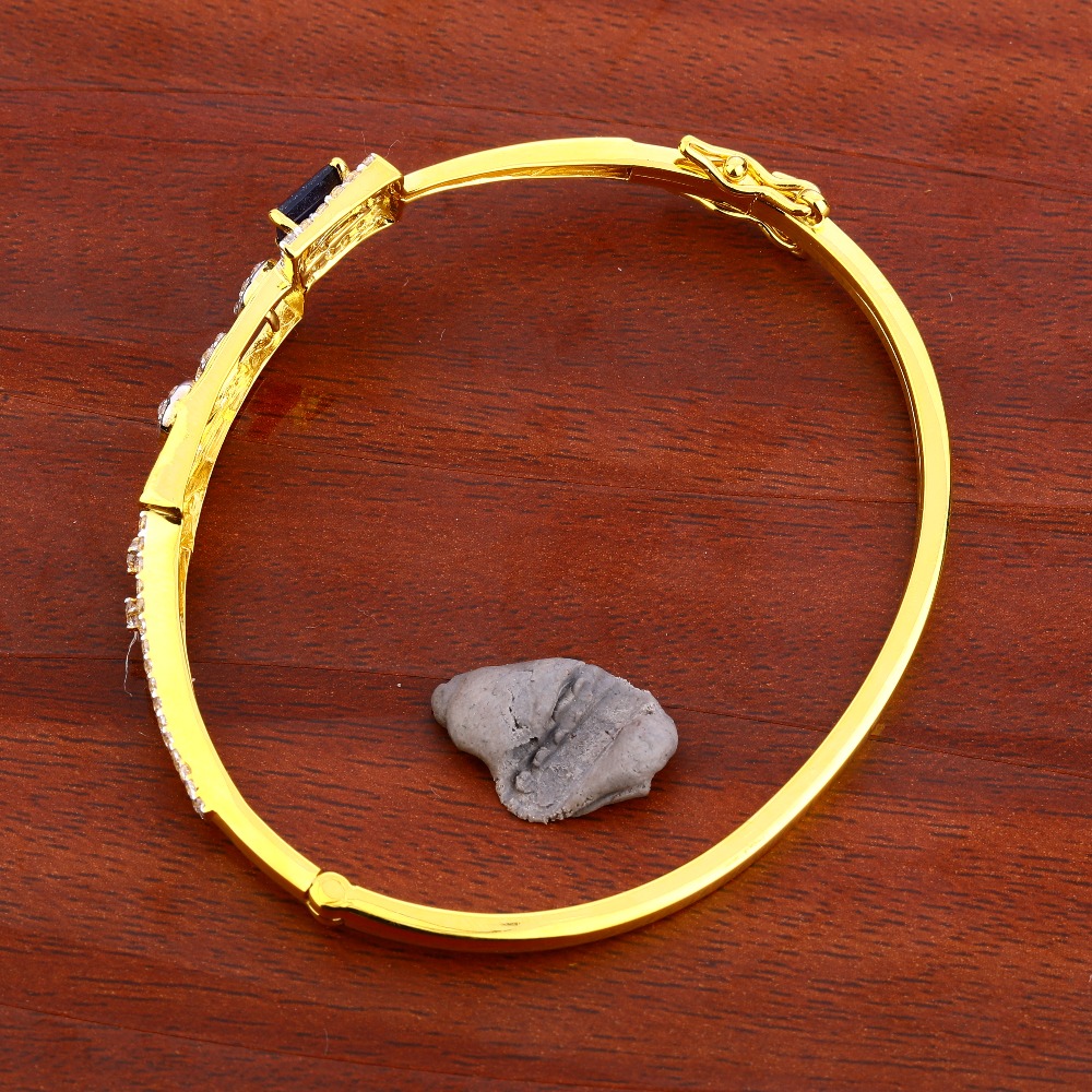 750 Gold CZ Ladies Fancy Kada Bracelet LKB116