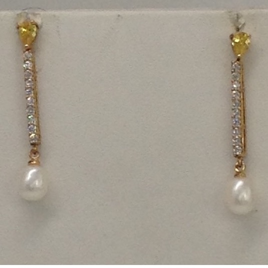 White, yellow cz pendent set with oval pearls mala jps0087