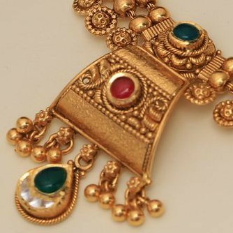 22KT/ 916 Gold Antique wedding bridle Necklace set for ladies STG1028