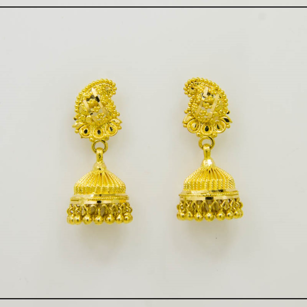 Showroom of 22k yellow gold traditional jhumki earrings | Jewelxy - 215387