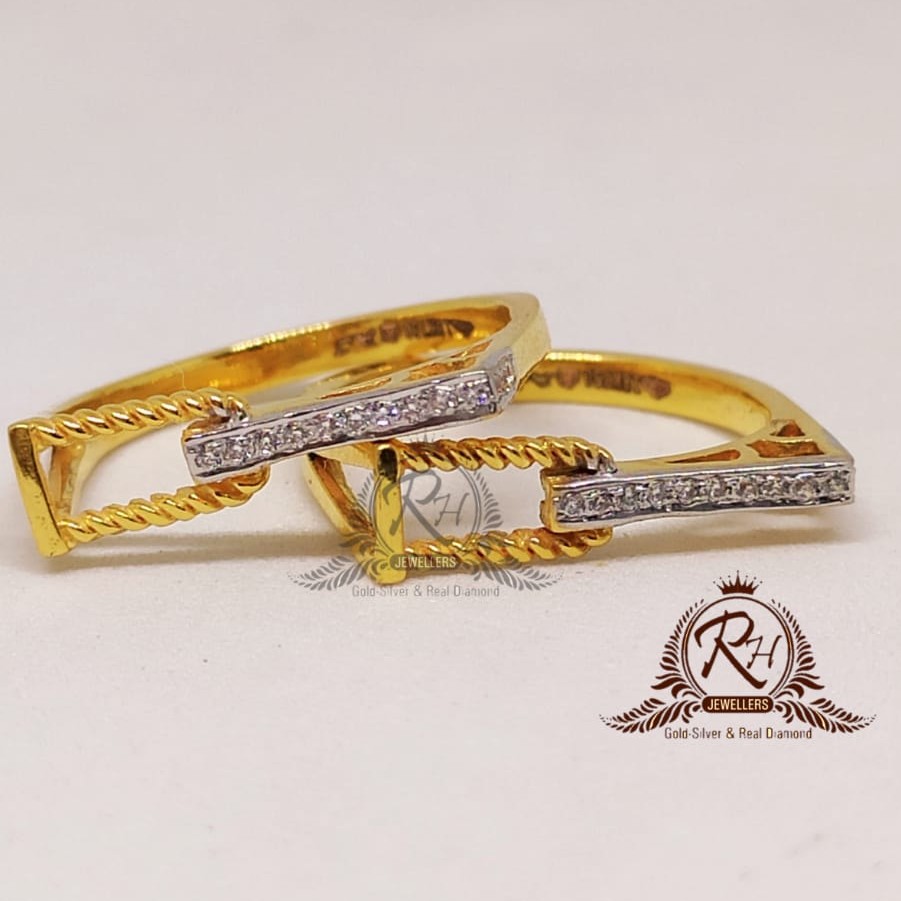 22 carat gold couple traditional fancy rings Rh-Cr912