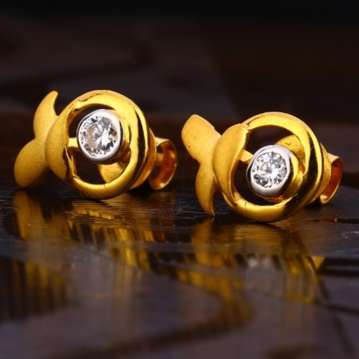 22 carat gold ladies diamonds earrings RH-LE372