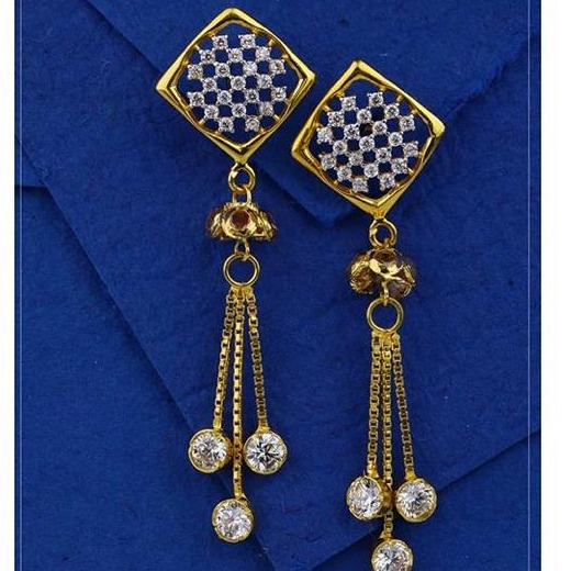 22Kt 916 Gold CZ Diamond Earring RH-ER045