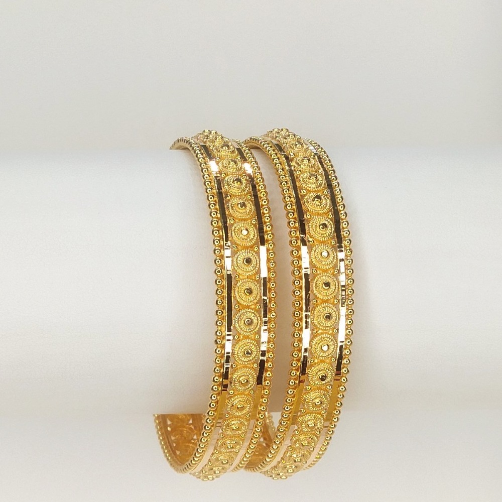 Manufacturer of 916 gold hallmark kalkati bangles | Jewelxy - 151613