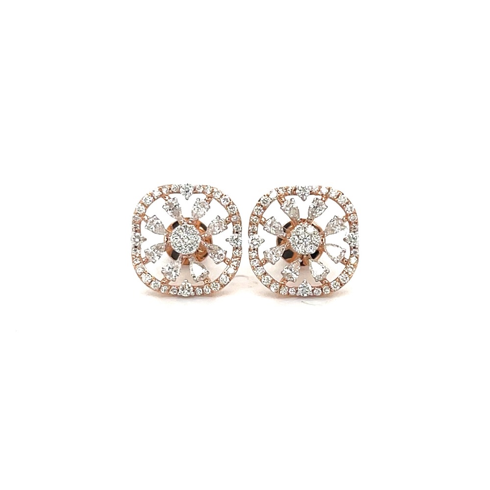 Lalita Diamond Stud Earring in Rose Gold