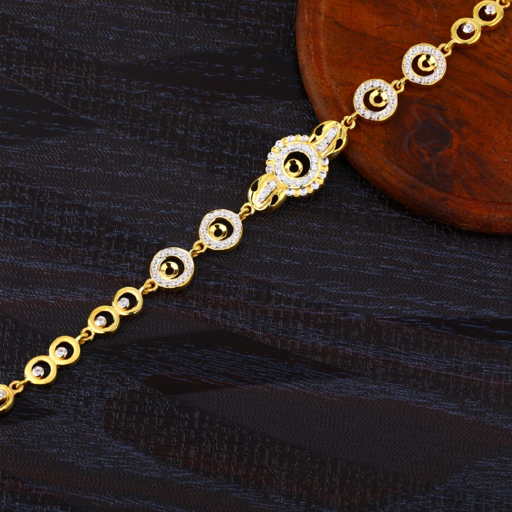 916 Gold Ladies CZ Delicate Bracelet LB405