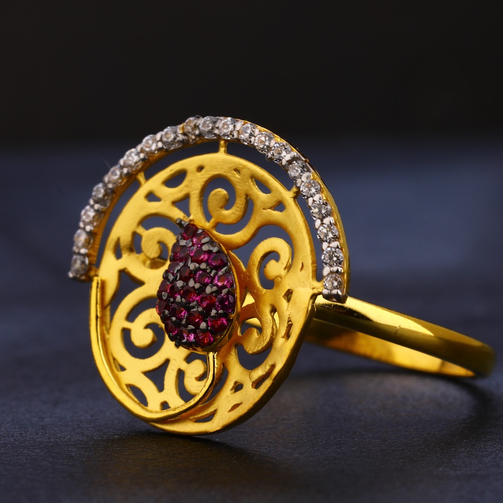 22kt Gold  Exclusive  Diamond Hallmark Women's Ring LR435