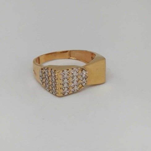 18 kt  rose gold gents branded ring