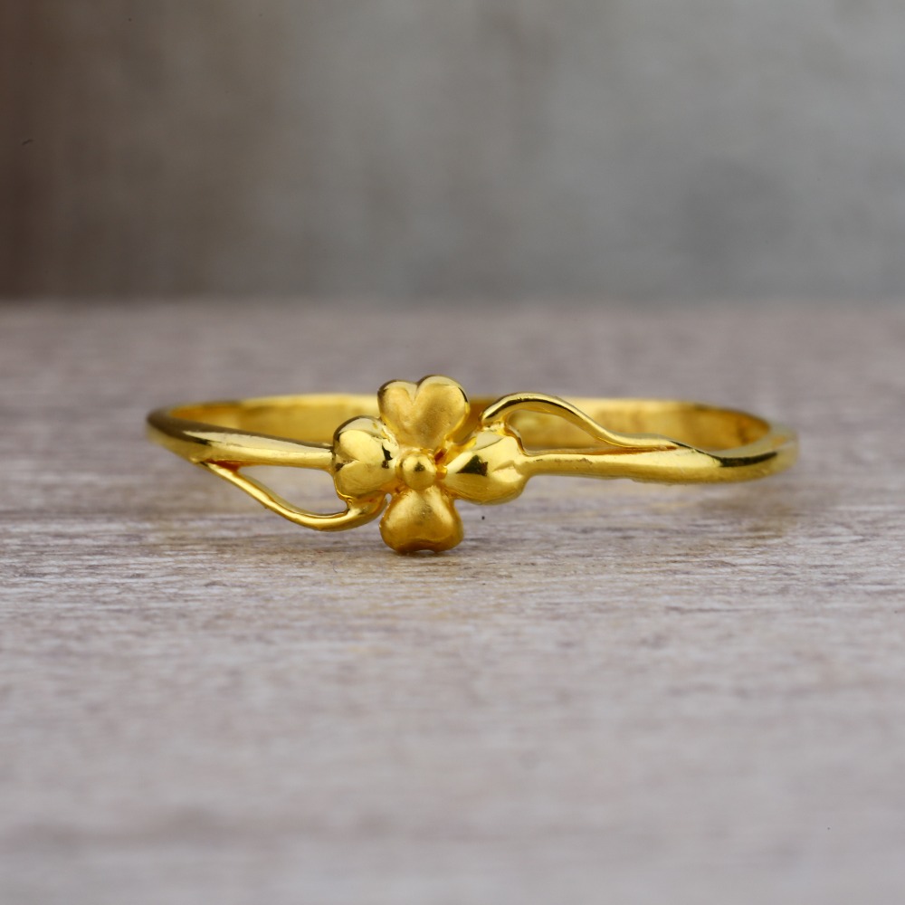 Ladies 916 Gold Plain Fancy Ring -LPR02