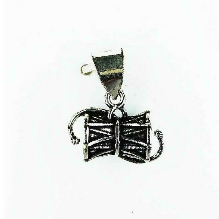 Fancy 925 Silver Ladies Pendant With Damru Shape
