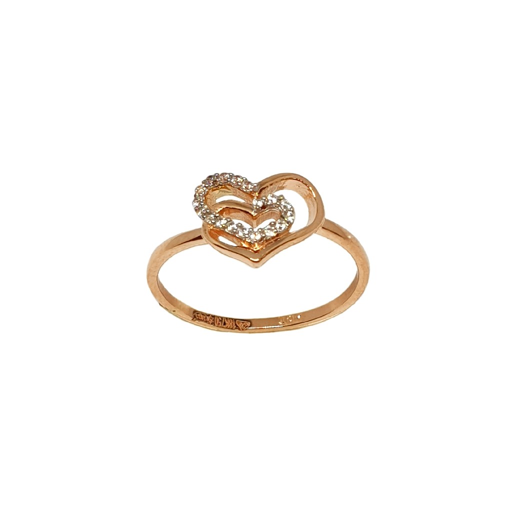 18K Rose Gold Heart Shaped Designer Ring MGA - LRG1112