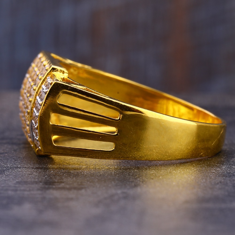 22CT CZ Gold Classic Hallmark Gentlemen's Ring MR818