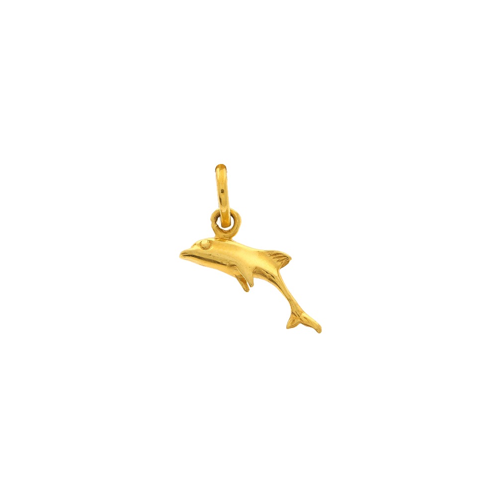 14k Yellow Gold Travel MIAMI BEACH with Dolphins Circle Necklace Charm  Pendant - Jewelry